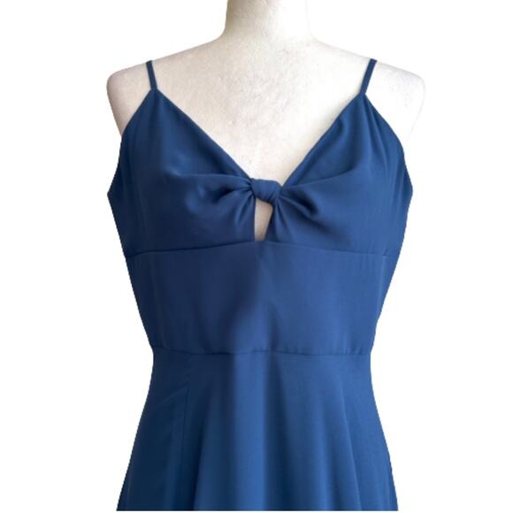 Dress The Population Blue Cambria Knot Tie Bodice Formal Evening Dress Large NEW - Picture 4 of 13